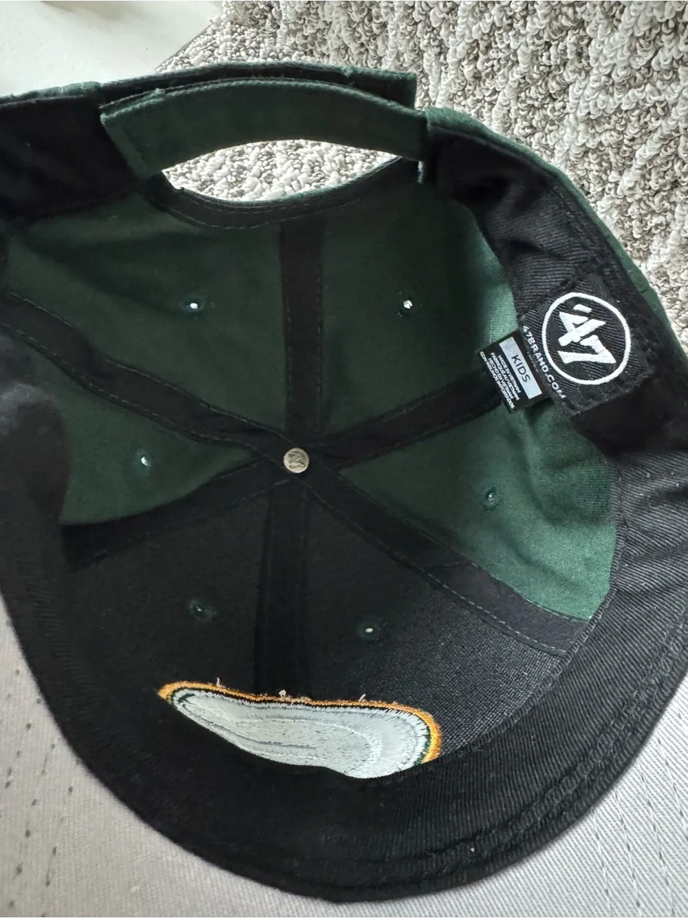 Green Bay Packers Hat with Embroidered logo Kids Size